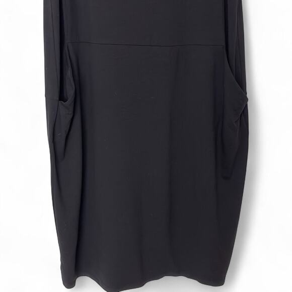Eileen Fisher Black Tank Dress with Front Pockets (M) - Picture 2 of 10